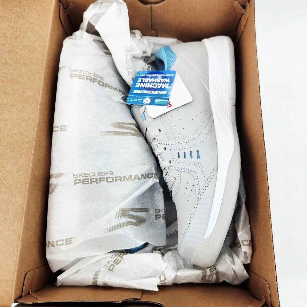Skechers‎ Viper Court Smash Pickleball Shoes Gray Blue 172072 GYBL Womens 10